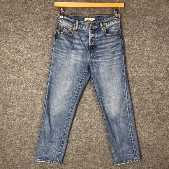 Tory Burch Denim - Tory Burch Button fly High Rise Straight Leg‎ Jeans Medium Wash Size 26
